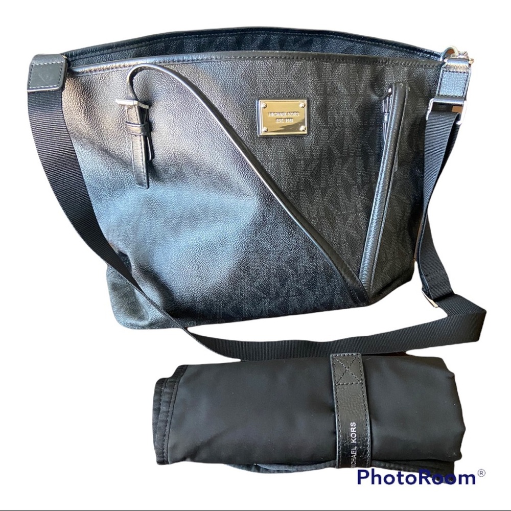 Michael Kors Black Jet Set Signature Diaper Bag
